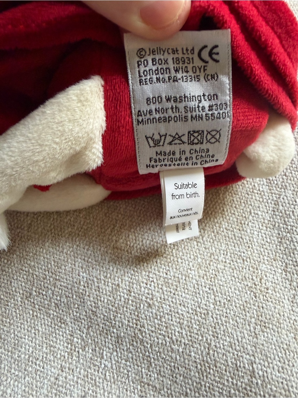 Jellycat Christmas Bitsy Bunny stuffed animal - Picture 3 of 8
